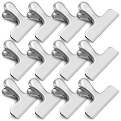 WUDIME 12 Pack Chip Clips, Stainless Steel Bag of 12, 12 Silver