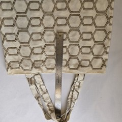 Geometric Pattern Fabric Reusable Tote Shopping Bag Beige 14 x 18 in