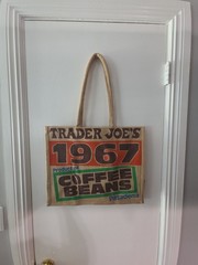 Trader Joe’s Jute 1967 Coffee Beans Pasadena Design 9 Gallon Tote Bag Ships Asap
