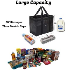 Homemell Heavy Duty Reusable Grocery Bags, Large Collapsible Tote Bag Holds 1…
