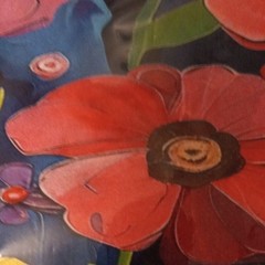 Floral Reusable Tote Shopping Bag Blue/Multicolor 45 cm L x 13 cm W x 33 cm H