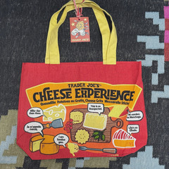 Trader Joe’s Reusable Cotton Shopper Tote Turophile Cheese Bag, Multi-Color