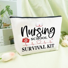 Sugchairo Nurse Practitioner Gifts for Women Makeup Bags Nursing White