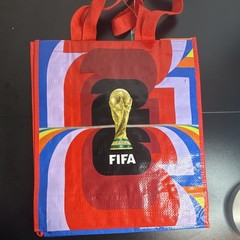 FIFA Large Multicolor Graphic Plastic Reusable Shopping Tote Bag 6×13.7×14.7