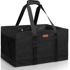 Reinforced Large Utility Grocery Tote – Heavyweight Waterproof Design in Black