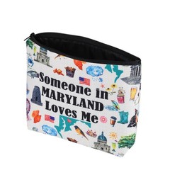 PXTIDY Maryland Travel Makeup Bag Long Distance Relationships ONE SIDE, Beige