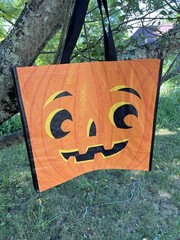 HALLOWEEN ~ 🎃Reusable Tote Bag~20″ X 18″ X 8″~PUMPKIN FACE🎃🎃