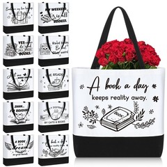 10 Pcs Valentine’s Day Book Lovers Club Tote Gifts Bags Bulk Reusable Valenti…