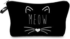 Women Travel Bag Black Cat Pattern Printed Cosmetic Makeup Small…