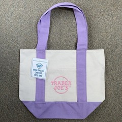 NWT Trader Joe’s Mini Pastel Tote Bags, 4 Colors: Green, Blue, Purple, Pink