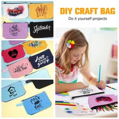 Frienda 40 Pack Canvas Makeup Bags Bulk 7.4 x 5.1 x 1.7 Inch, 10 colors