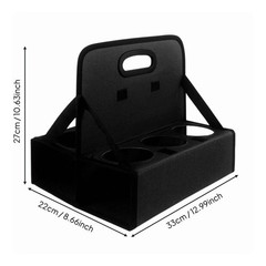 6 Cup Beverage Carrier Sturdy Base Foldable Drink Tote Long-Lasting
