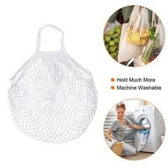 Cotton Mesh Bag 15×13.8″ Mesh Net String Grocery Bags White