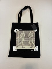 Michigan Central OPEN Canvas Graphic Print Tote Bag Black/White Medium 15×13″