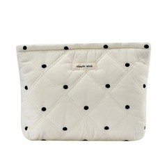 uekeboag White Quilted 10.6 inches x 8.6 x 2 inches, 01White Dots