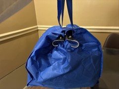 11 Double Hanging Blue Cloth Walmart Bags Heavy W/ Duty Hardware, Folding Bottom