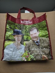 Downton Abbey Tote Bag Reusable World Market Red/Burgundy Pre-owned Clean 2013