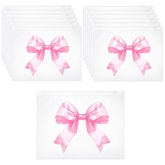 Reginary 50 Pieces Coquette Bowknot Makeup Bags Waterproof Cosmetic Bag pink