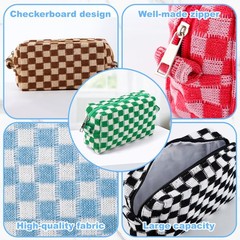 RAIHOMKIT 6 PCS Checkered Cosmetic Bags, Makeup Bags for