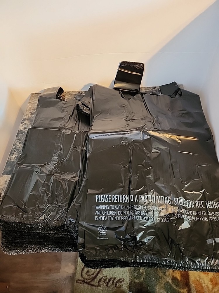 Black Large T Shirt Bags 2 Pks Of 100