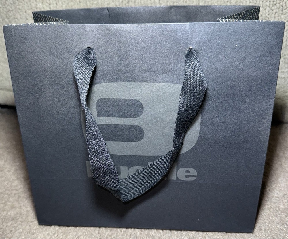 Buckle Reusable Paper Shopping Bag Black Gift Clothing 7×8