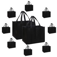Set of 10 Reusable Grocery Bags Extra Large Foldable Heavy Duty Shopping Tote…