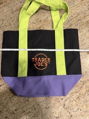 Trader Joe’s MINI Canvas Reusable Shopping Bag Black Green Purple