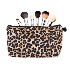 Sudaporn Leopard Print Makeup Cosmetic Bag for Women Animal Small, Yellow