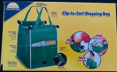 Clip to Cart Shopping Bag Reusable Folds Flat