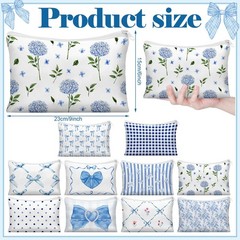 Reginary 10 Pcs Coquette Bow Cosmetic Bag for Women’s Day Mother’s Blue