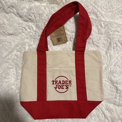 Trader Joes Mini Tote in Red NEW