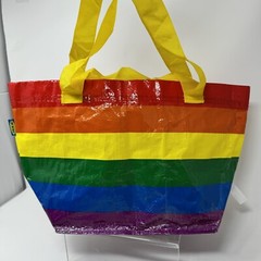IKEA STORSTOMMA Rainbow Book Bag Small Shopping Beach Tote 10.25″ x 7.25″ x 10″