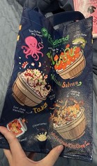 Hawai’i Foodland Reusable Grocery Tote Bag, Hawaii’s Home for Poke! 13”x12”x8.5”