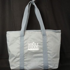 Whole Foods Large Reusable Insulated Hot or Cold Shopping Bag Zipper Top