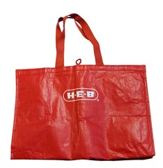 LARGE H-E-B HEB INSULATED REUSABLE GROCERY BAG SOLID RED 100% Polypropylene