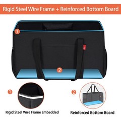 Extra Large Utility Tote Bag Foldable Reusable Grocery Bags with Metal Wire F…