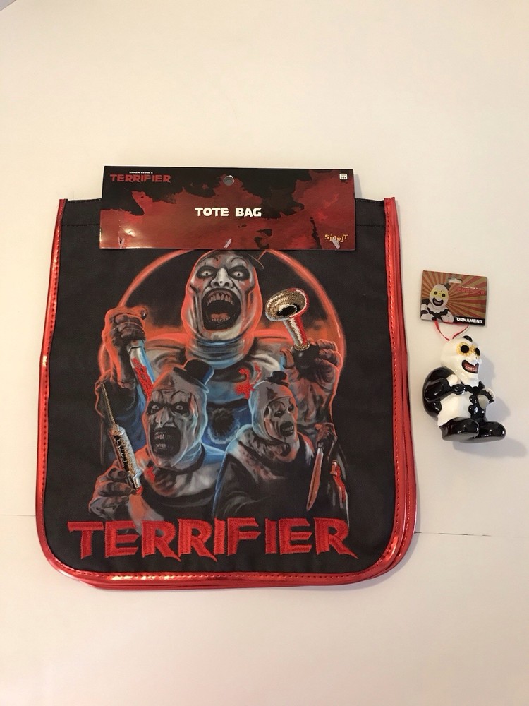 TERRIFIER Art The Clown Spirit Halloween Canvas Tote Bag Embroidered & Ornament