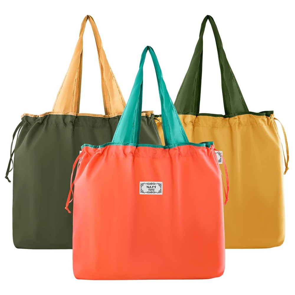 Large Reusable Foldable Shopping Bags 21×16.5×4.3 Inch Grocery Tote Washable