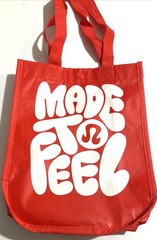Lululemon Small 2026 Logo Light Reusable Shopping Bag Red & White, New