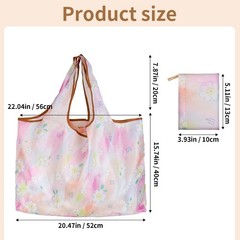 3 PCS Extra Large Foldable Grocery Bag 22×15 Inch Holds 44lb Reusable Storage