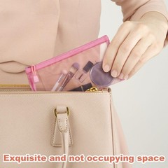 BEIQIYA 3pcs Mini Mesh Makeup Bags, Small Zipper 3pcs-Orange & Pink & Blue