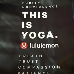 Lot Of 10 Lululemon Reusable Shopping Gift Bag This Is Yoga Black Tote 9×12