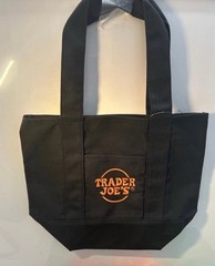Trader Joe’s Black Orange Canvas Tote Bag