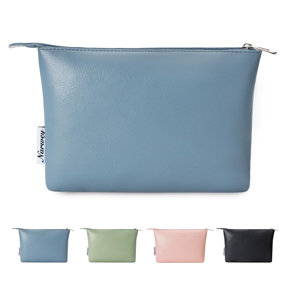 Narwey Small Makeup Bag for 9x 6.5x 1.6 in/ 23x 16.5x 4cm, A-Greyish Blue
