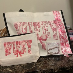 Reusable Shopping Bag Valentines Day ❤️ LOVE Spell out Homegoods Gift BLK&WHITE