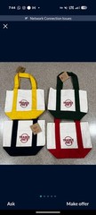 NWT Trader Joe’s mini canvas reusable tote bags set of All 4 Colors 2025 Holiday
