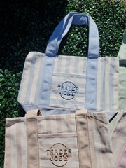 Trader Joe’s Mini Summer Striped Pastel Canvas Tote Bag Set 2026 🌴 Ships Today!