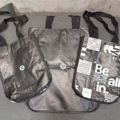 Lululemon Reusable Shopping Bags Lot Of 3 – 1 Large & 2 Small – Black & White
