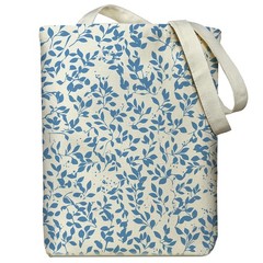 Canvas Tote Bag for Men and Women, Tote Bag With Zipper Pocket Blue Leaf Thic…