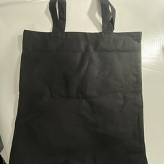 Tote Bag Reusable Shopping 6 Pk Fabric Black Plain 15×14 Craft Lightweight
